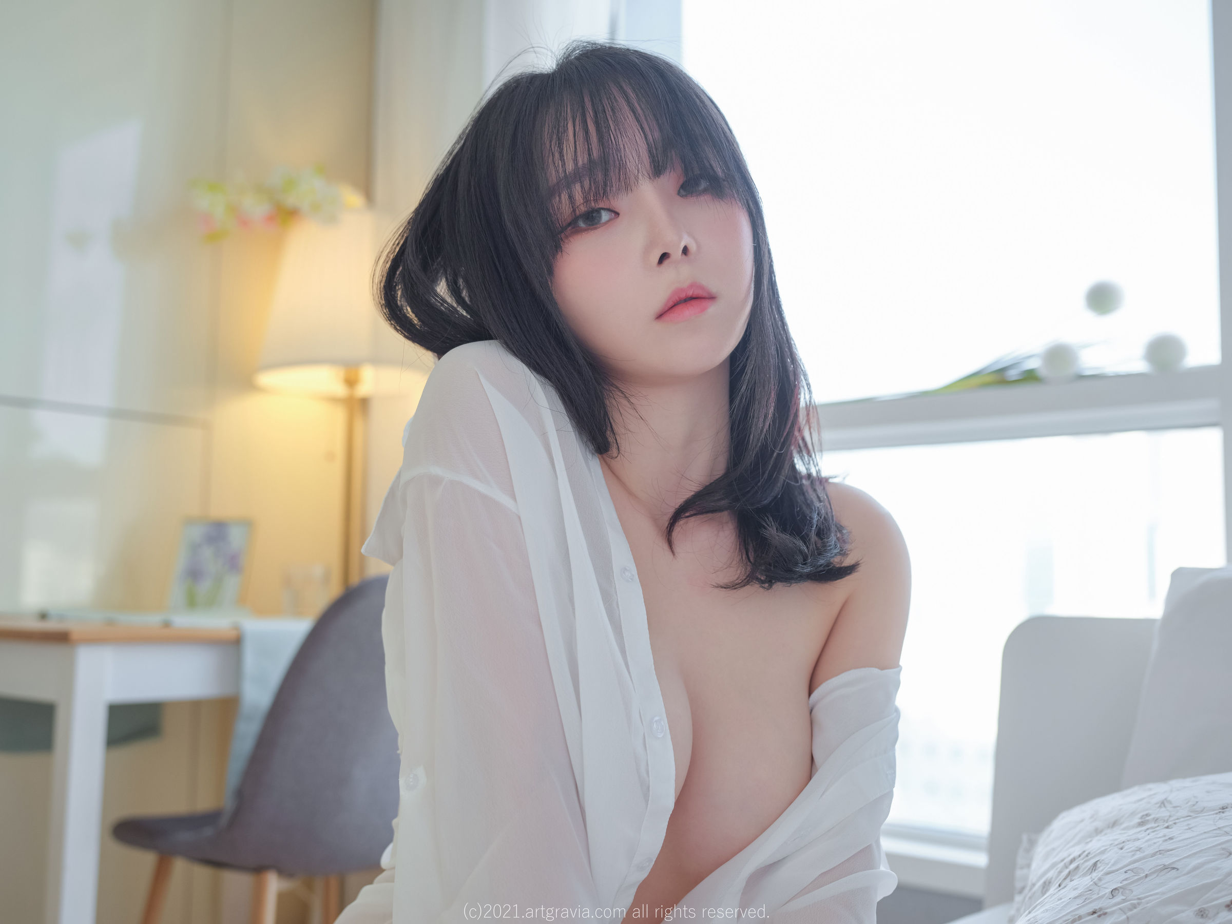 [ARTGRAVIA] VOL.261 Ming Sunha - 白衬衫女友居家诱惑  第5张