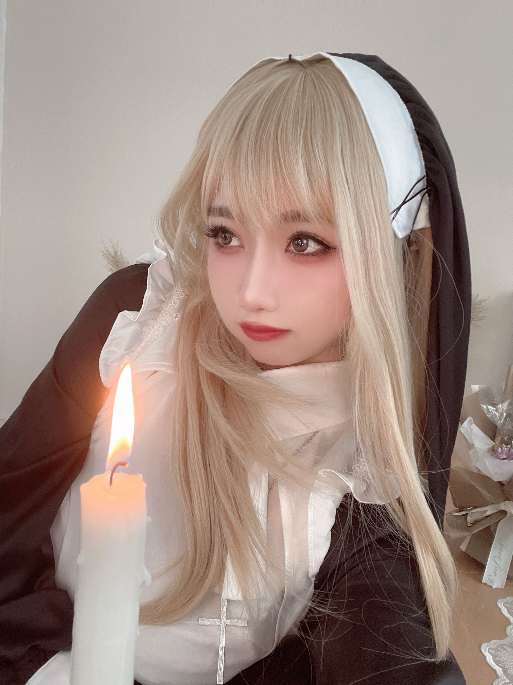 [福利COS] 白嫩美少女鬼畜瑶 - 修女  第48张