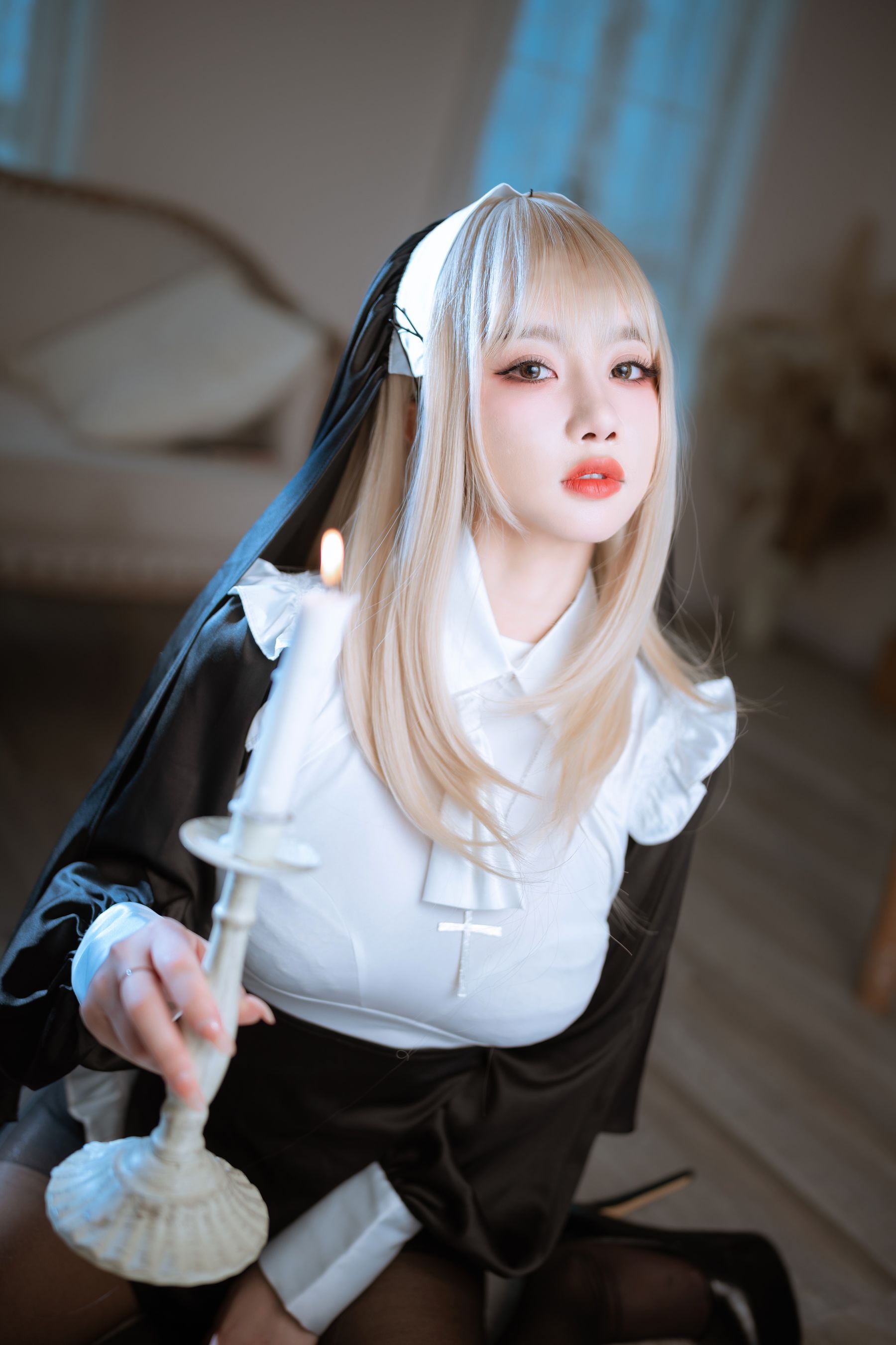 [福利COS] 白嫩美少女鬼畜瑶 - 修女  第24张