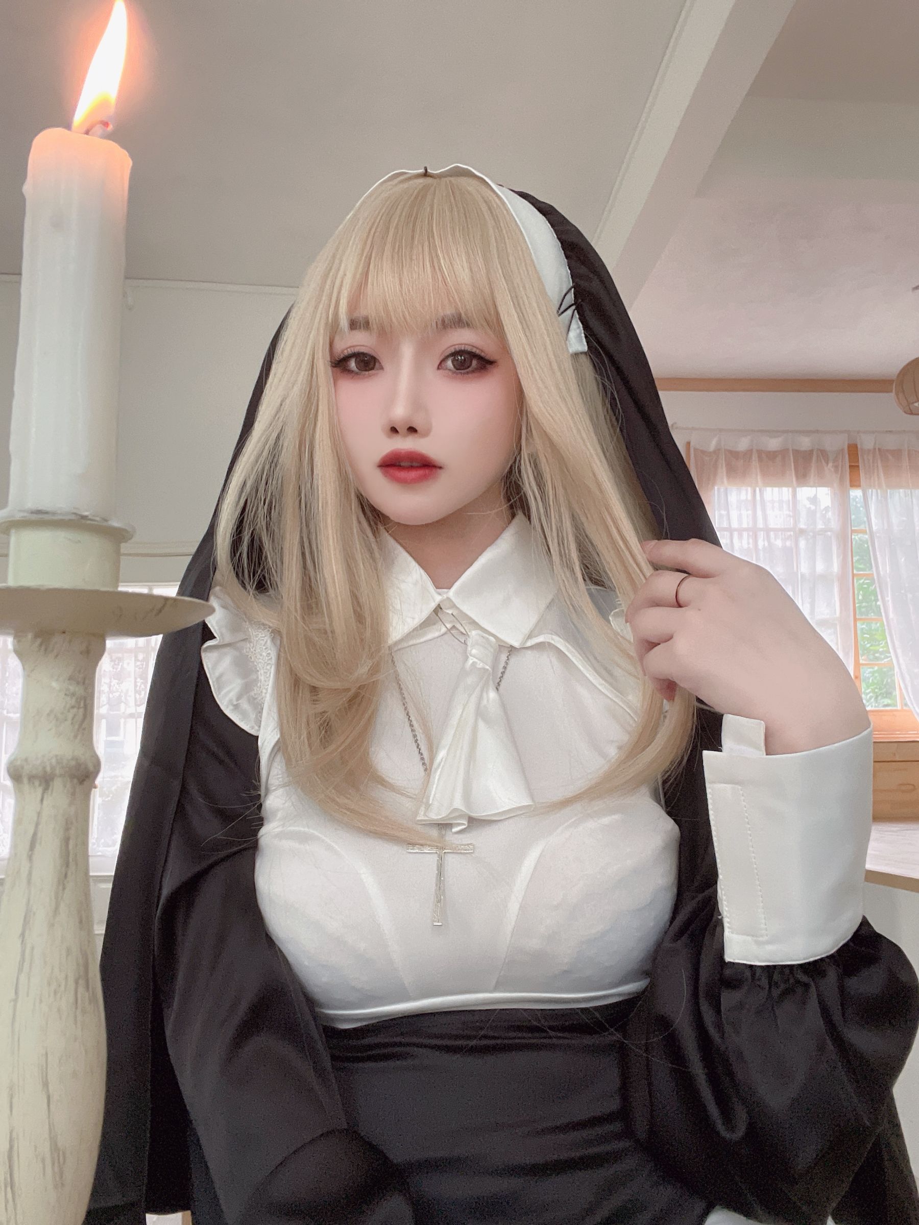 [福利COS] 白嫩美少女鬼畜瑶 - 修女  第47张